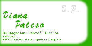 diana palcso business card